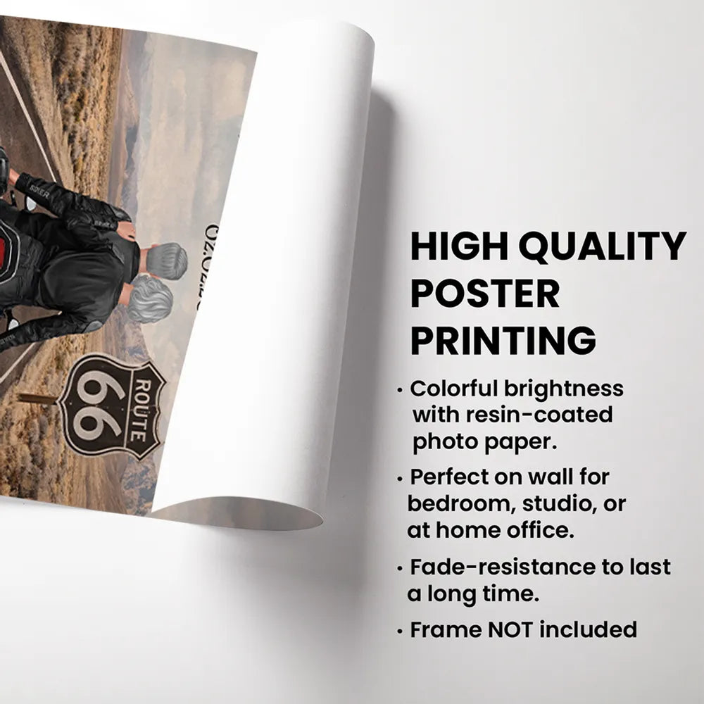 I Choose You Biker Couples Personalized Poster - Sentimental Anniversary Gift for Boyfriend, Girlfriend