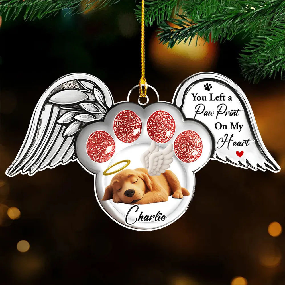 Pawprints In Heaven - Personalized Custom Acrylic Ornament