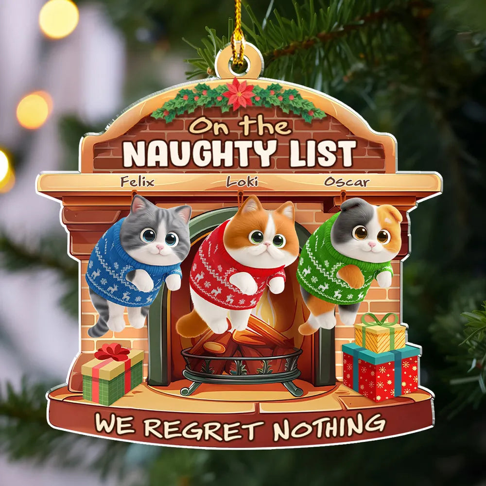 We Have Been Very Good Cats Santa Cartoonize - Personalized Custom Acrylic Ornament