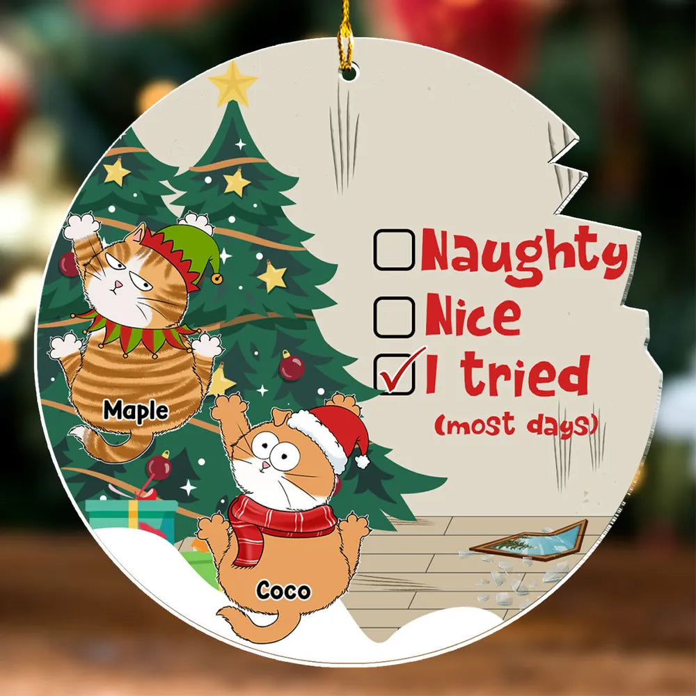 Naughty Or Nice - Personalized Custom Acrylic Ornament