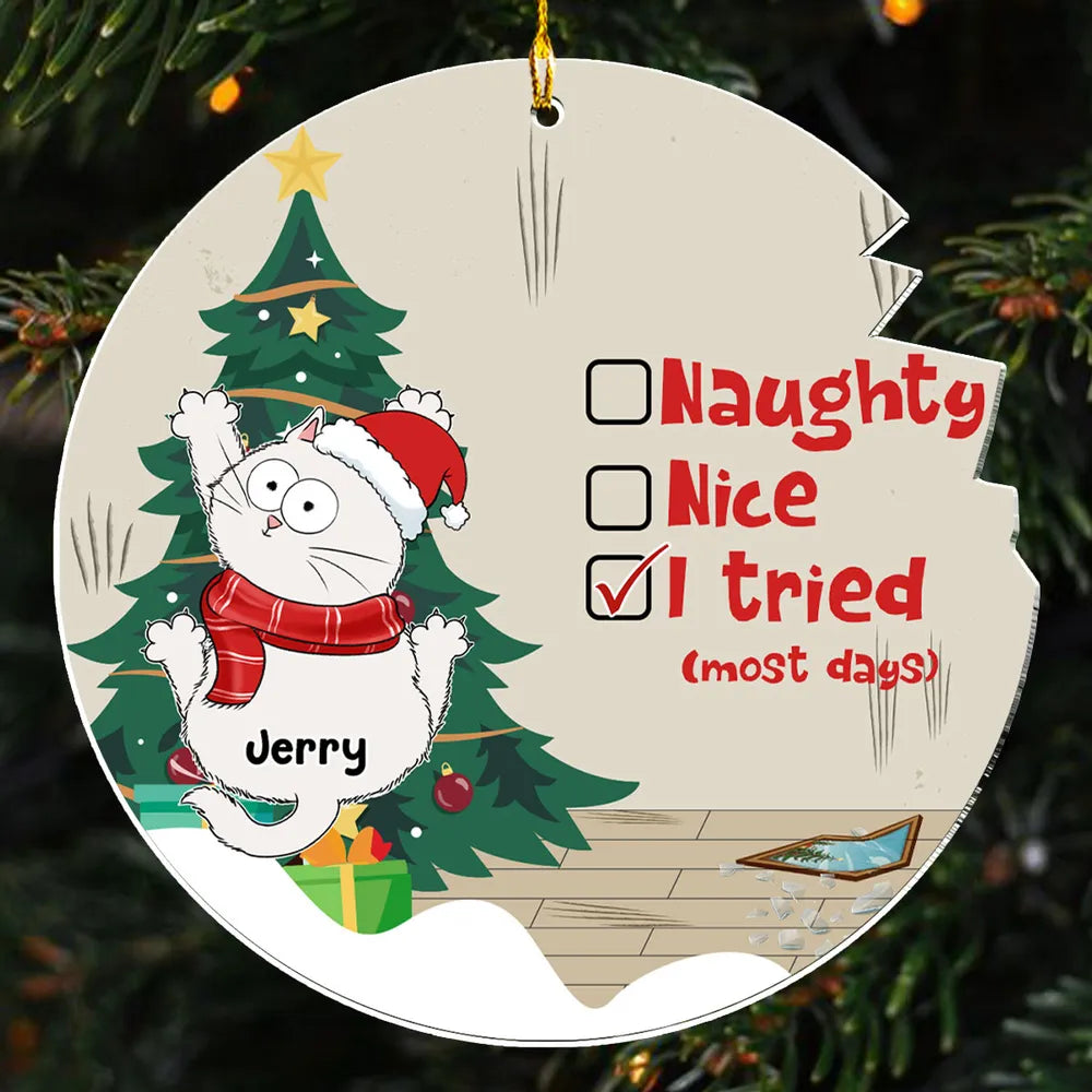 Naughty Or Nice - Personalized Custom Acrylic Ornament