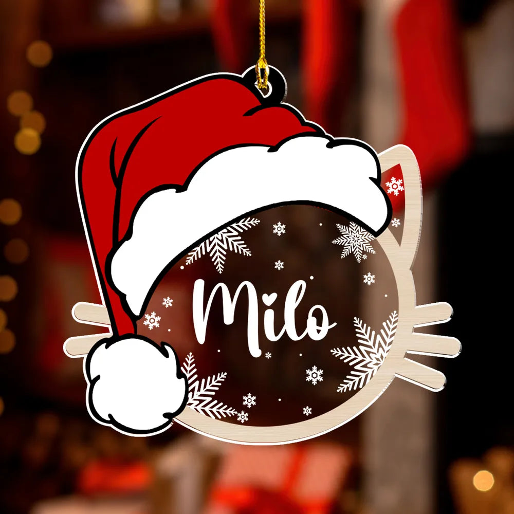 Custom Pet Name Christmas - Personalized Custom Acrylic Ornament