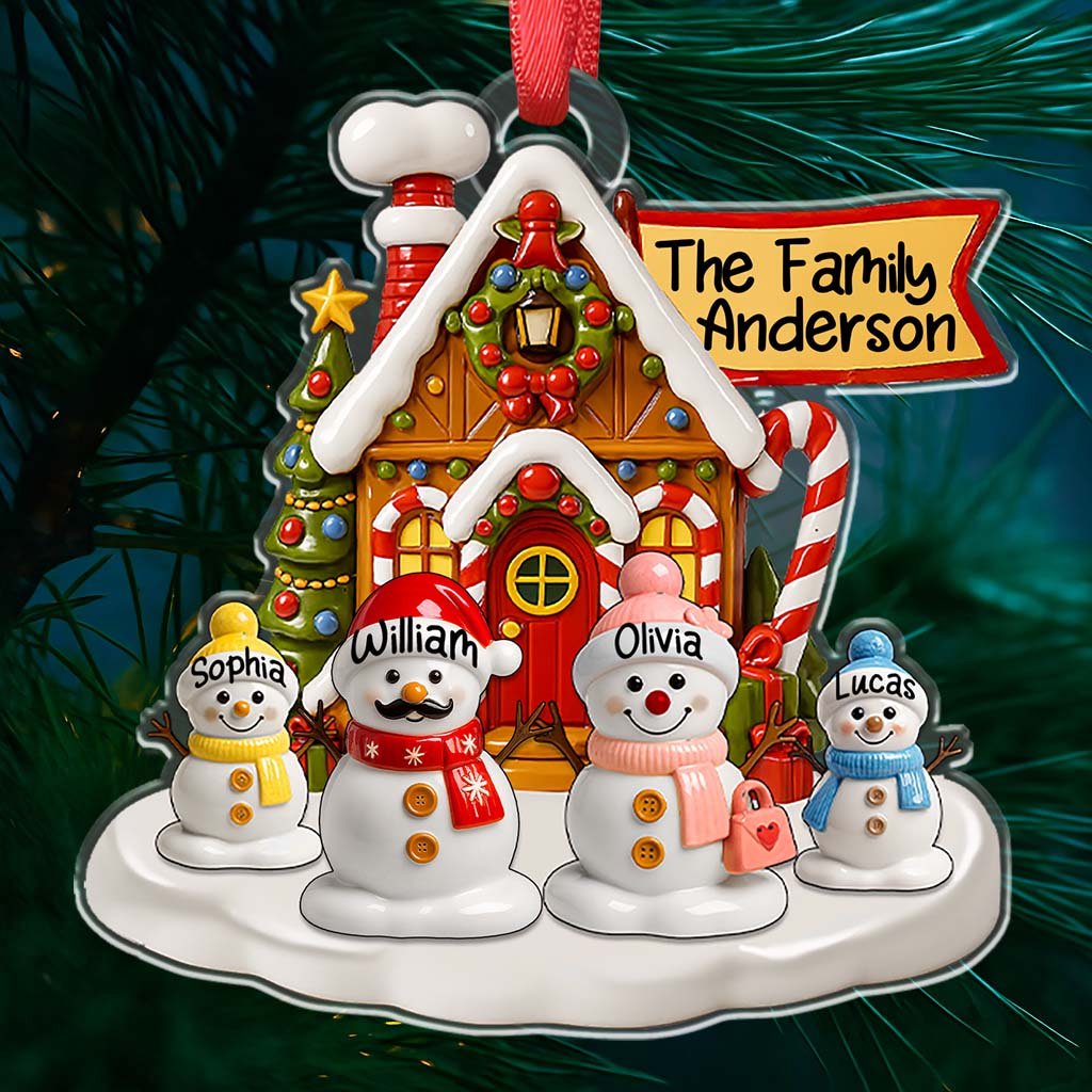 Family Christmast Snowman - Personalized Family Christmas Ornament