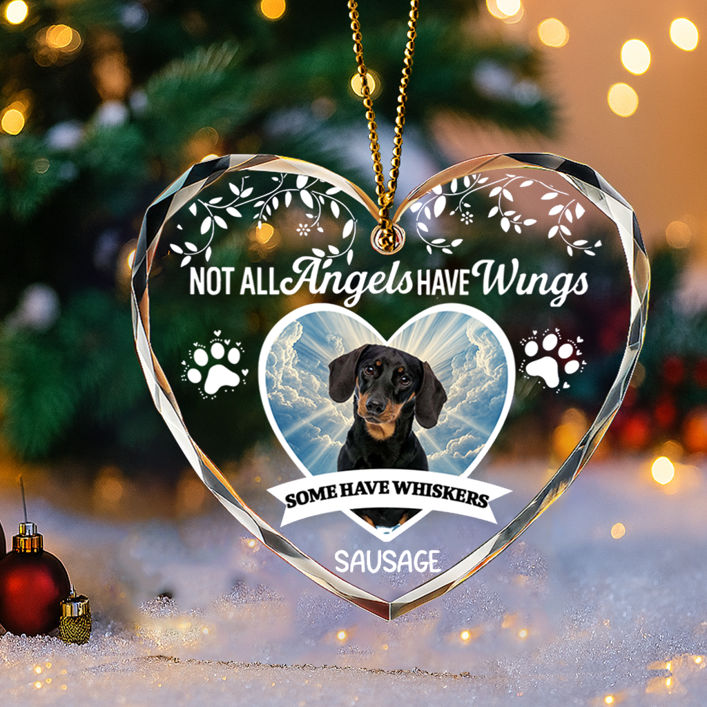 Personalized Pet Memorial Glass Ornament – Not All Angels Have Wings, Some Have Whiskers