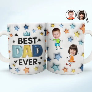 Custom 3D Effect Mug – Personalized "Best Pops Ever" Coffee Cup with Name & Photo – Unique Gift for Dad, Grandpa, Papa on Father’s Day, Birthday or Christmas