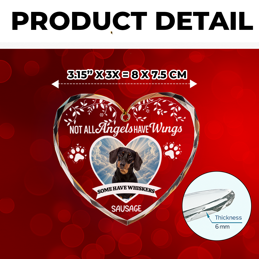 Personalized Pet Memorial Glass Ornament – Not All Angels Have Wings, Some Have Whiskers