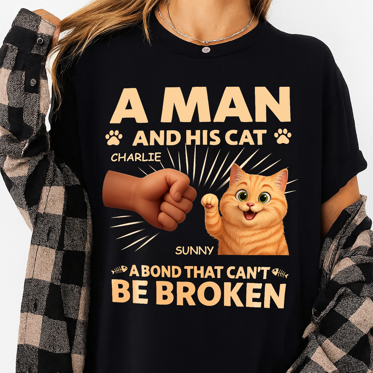 A Man And His Cat A Bond That Can't Be Broken  - Gift For Father - Personalized T Shirt
