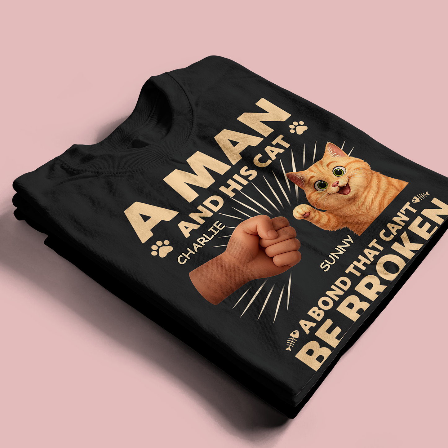 A Man And His Cat A Bond That Can't Be Broken  - Gift For Father - Personalized T Shirt