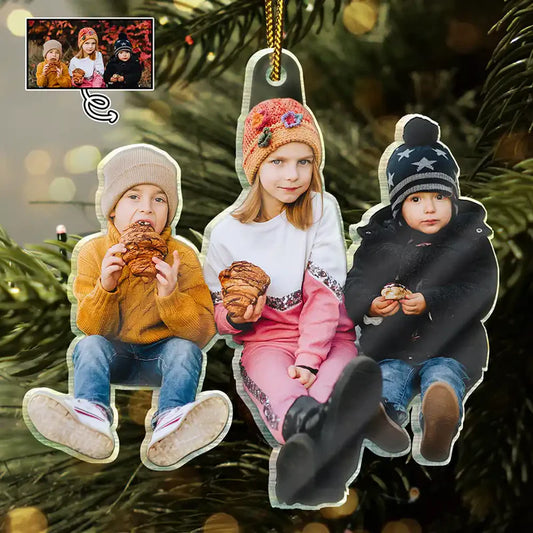 Custom Photo Happy Kids - Personalized Cutout Acrylic Ornament