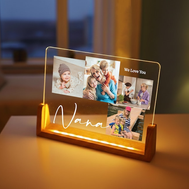 Meaningful Personalized Photo Collage LED Light - Unique Custom Gift For family, Couples