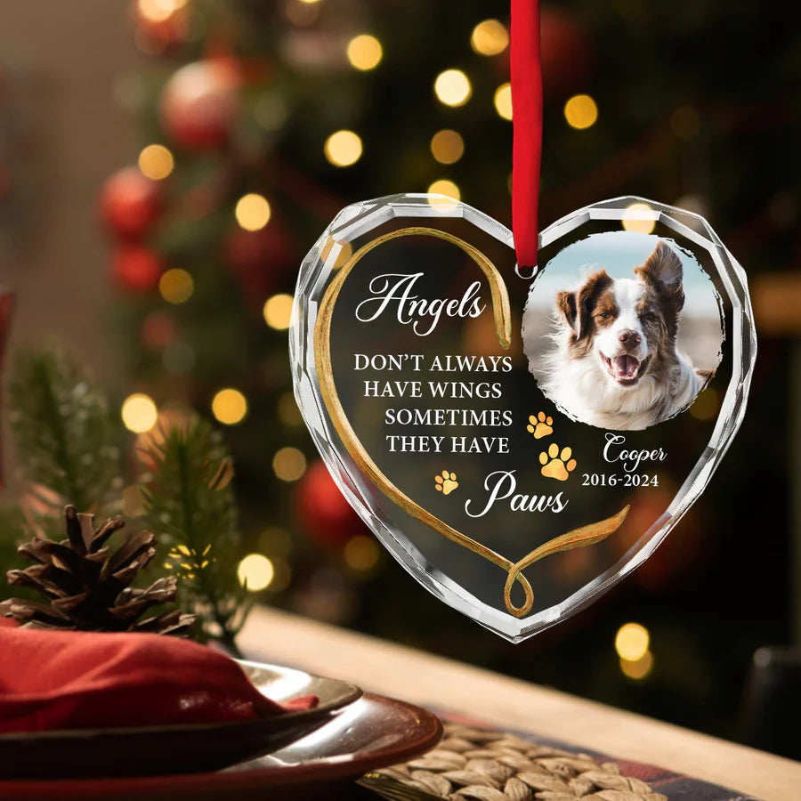 Angels Do Not Have Wings - Personalized Custom Glass Ornament