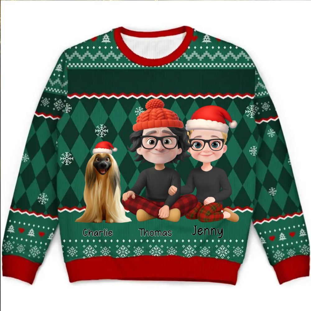 Our Fur Family Christmas Sweater  - Personalized Christmas Ugly Sweater