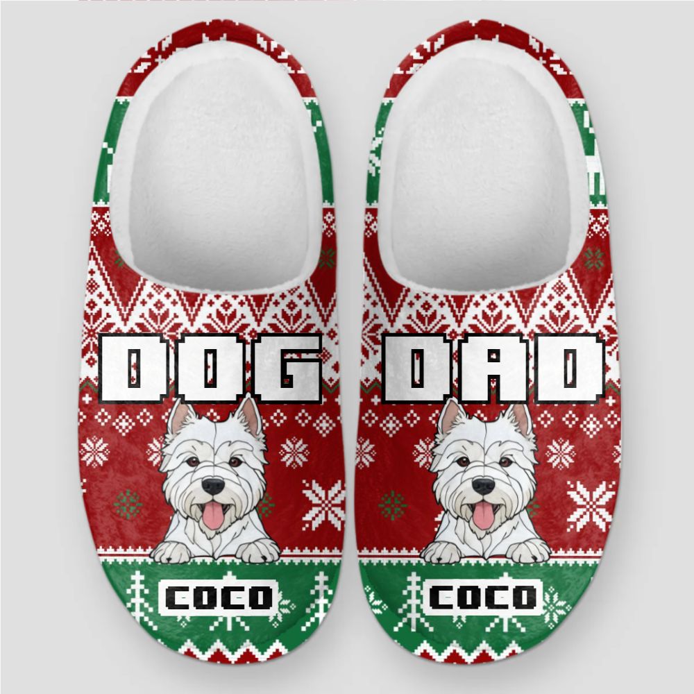 Dog Dad Christmas Slippers – Personalized with Your Dogs