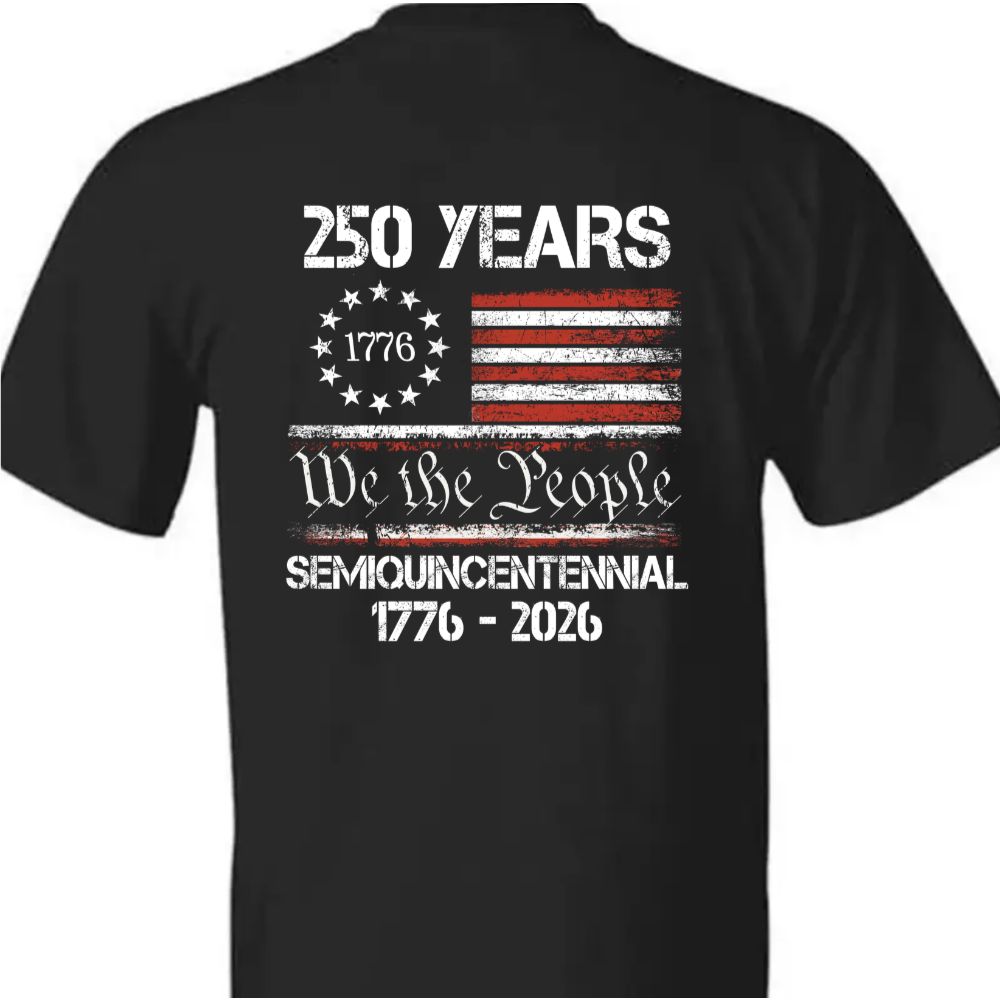 Celebrate Our America 250th Anniversary United States Semiquincentennial Back Side Dark Basic Tee