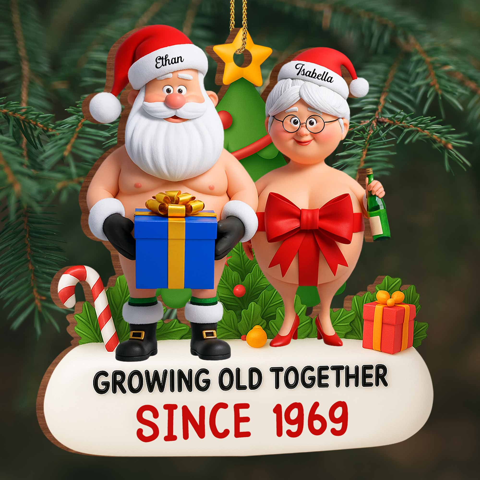 Growing Old Together Santa And Mrs Claus Christmas Ornament, Gift For ...