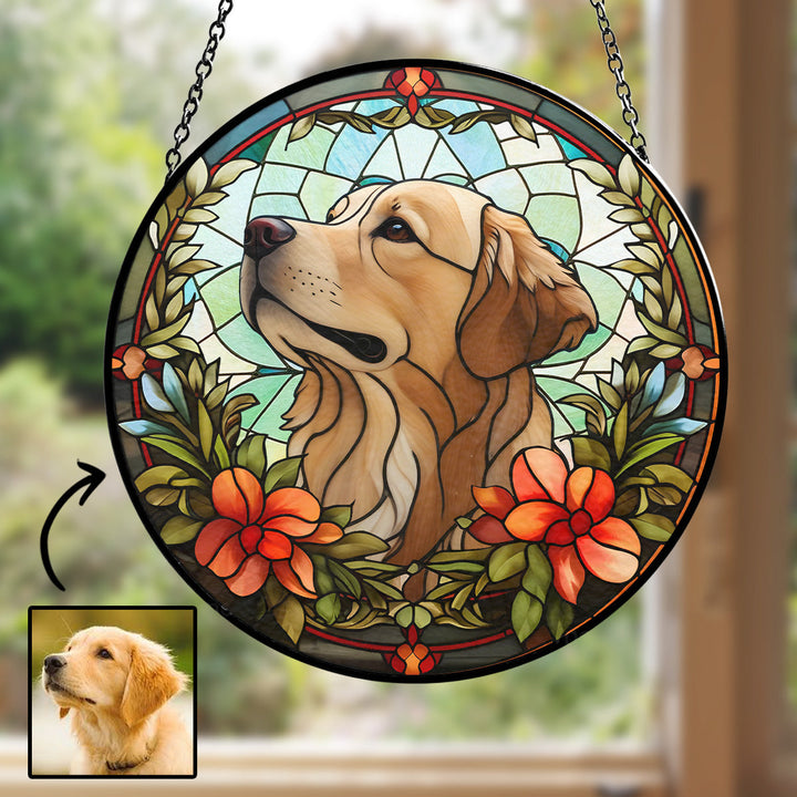 Portrait Lovely Dog - Personalized Custom Window Hanging Suncatcher