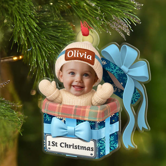 Baby Inside Gift - Personalized Babys Photo First Christmas Ornament
