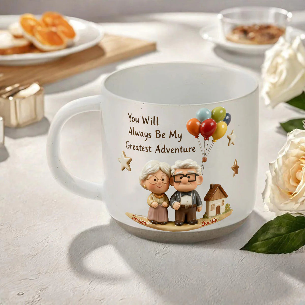 You Will Always Be My Greatest Adventure - Personalized Couple Printed Pottery Mug