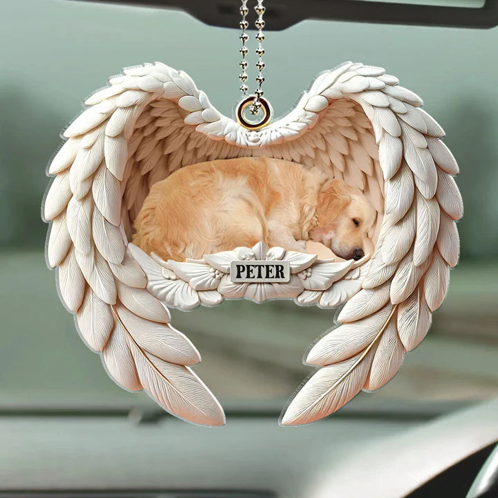 Angel Wings Pet Memorial - Personalized Custom Car Ornament