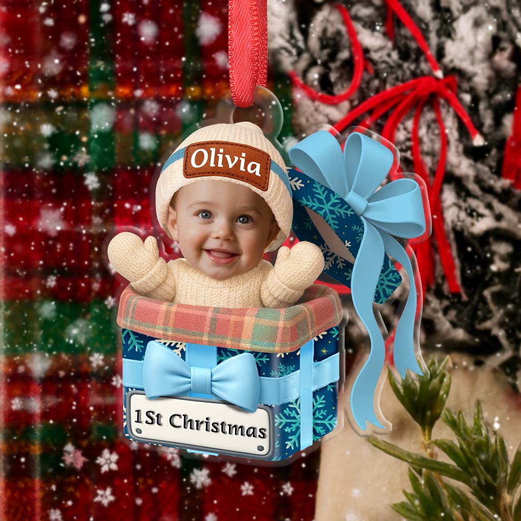 Baby Inside Gift - Personalized Babys Photo First Christmas Ornament