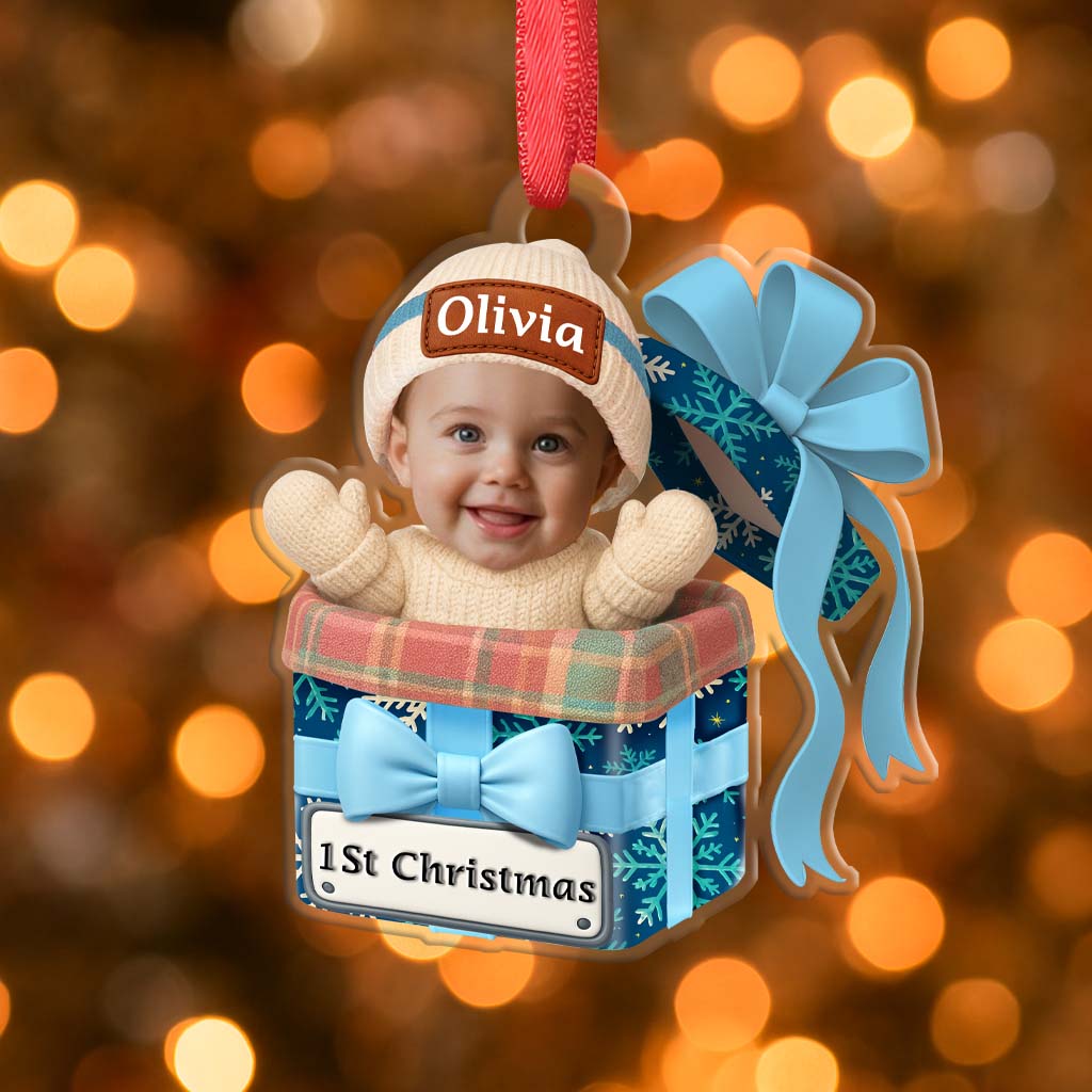 Baby Inside Gift - Personalized Babys Photo First Christmas Ornament