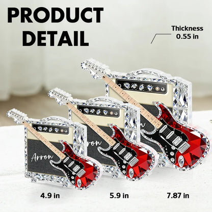 Guitar Music 3D Crystal Effect - Personalized Acrylic Block Plaque - Unique Gift For Guitarist