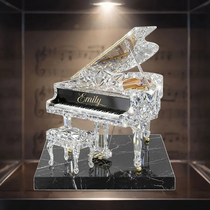 Piano Music 3D Crystal Effect - Personalized Acrylic Block Plaque - Unique Gift For Pianist
