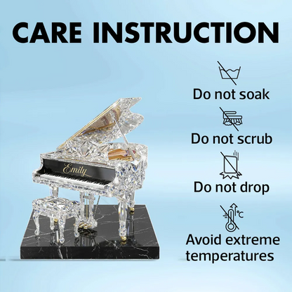 Piano Music 3D Crystal Effect - Personalized Acrylic Block Plaque - Unique Gift For Pianist