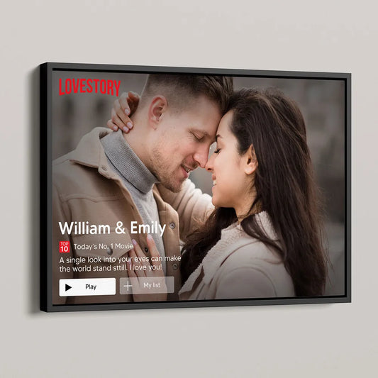 Couple Romantic Love Story - Personalized Poster - Heartfelt Valentine, Anniversary Gift For Him, For Her