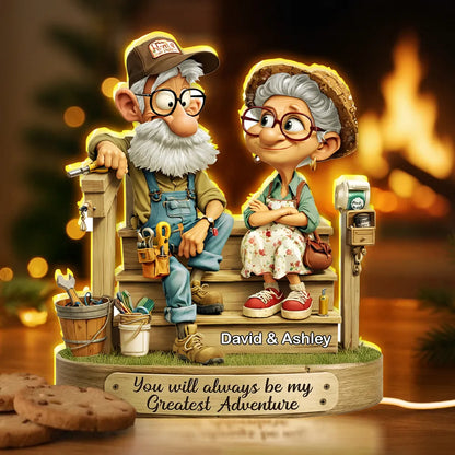 Senior Couple On Porch - Personalized Light Box - Anniversary, Valentine's Day Gift, Gift For Him, Gift For Her