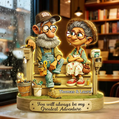 Senior Couple On Porch - Personalized Light Box - Anniversary, Valentine's Day Gift, Gift For Him, Gift For Her