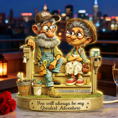 Senior Couple On Porch - Personalized Light Box - Anniversary, Valentine's Day Gift, Gift For Him, Gift For Her