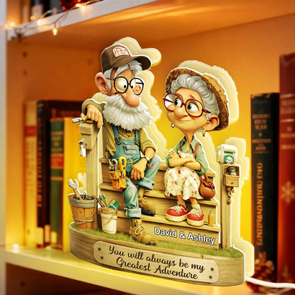 Senior Couple On Porch - Personalized Light Box - Anniversary, Valentine's Day Gift, Gift For Him, Gift For Her