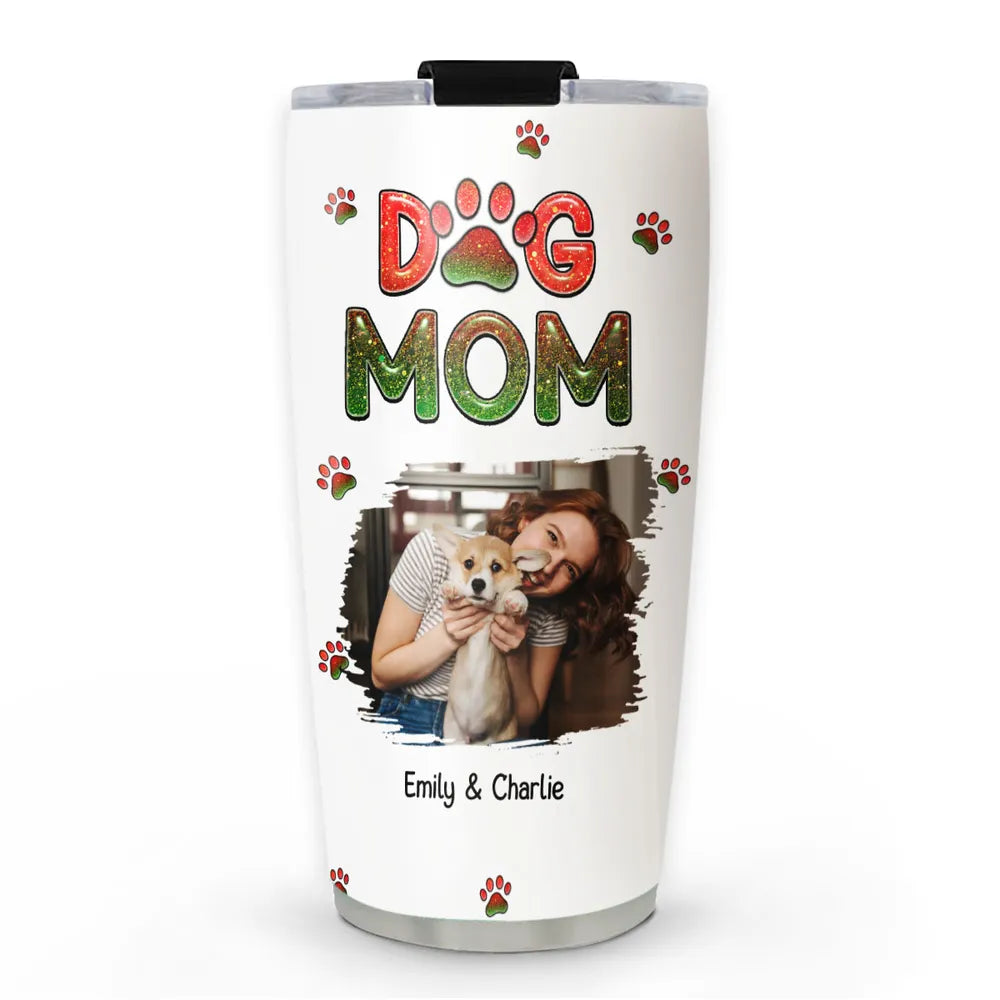 Merry Christmas Dog Mom Photo - Personalized Custom Tumbler