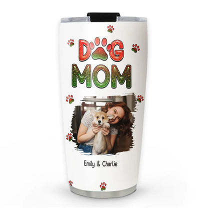 Merry Christmas Dog Mom Photo - Personalized Custom Tumbler