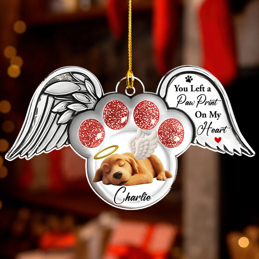 Pawprints In Heaven - Personalized Custom Acrylic Ornament