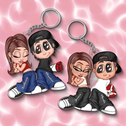 Y2K Couple - Personalized Acrylic Keychain - Gift for Him, Gift for Her