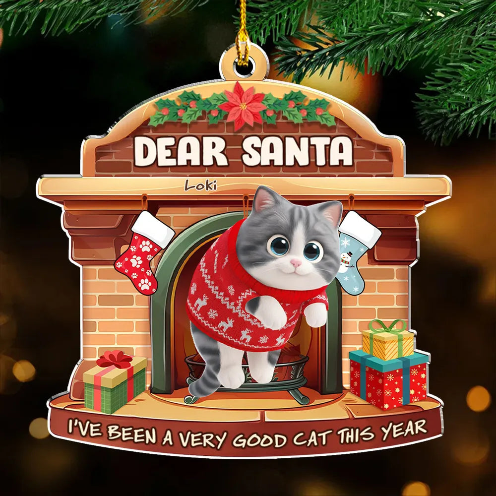We Have Been Very Good Cats Santa Cartoonize - Personalized Custom Acrylic Ornament