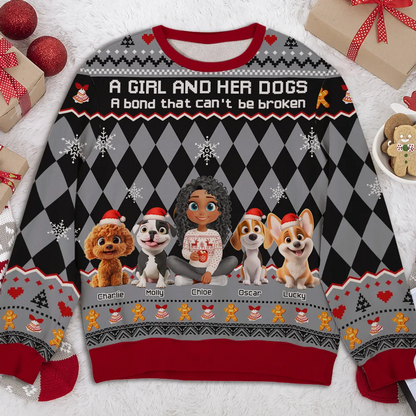Just A Girl Who Loves Her Dog Christmas - Personalized Custom All-Over-Print Sweatshirt