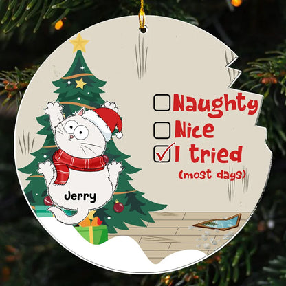 Naughty Or Nice - Personalized Custom Acrylic Ornament
