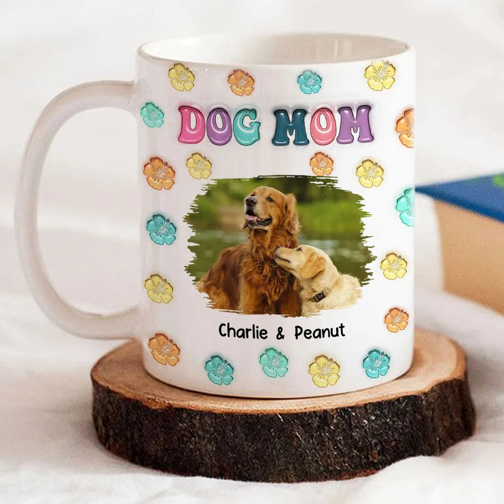 Dog Mom Summer Photo - Personalized Custom 3D Inflated Effect Mug