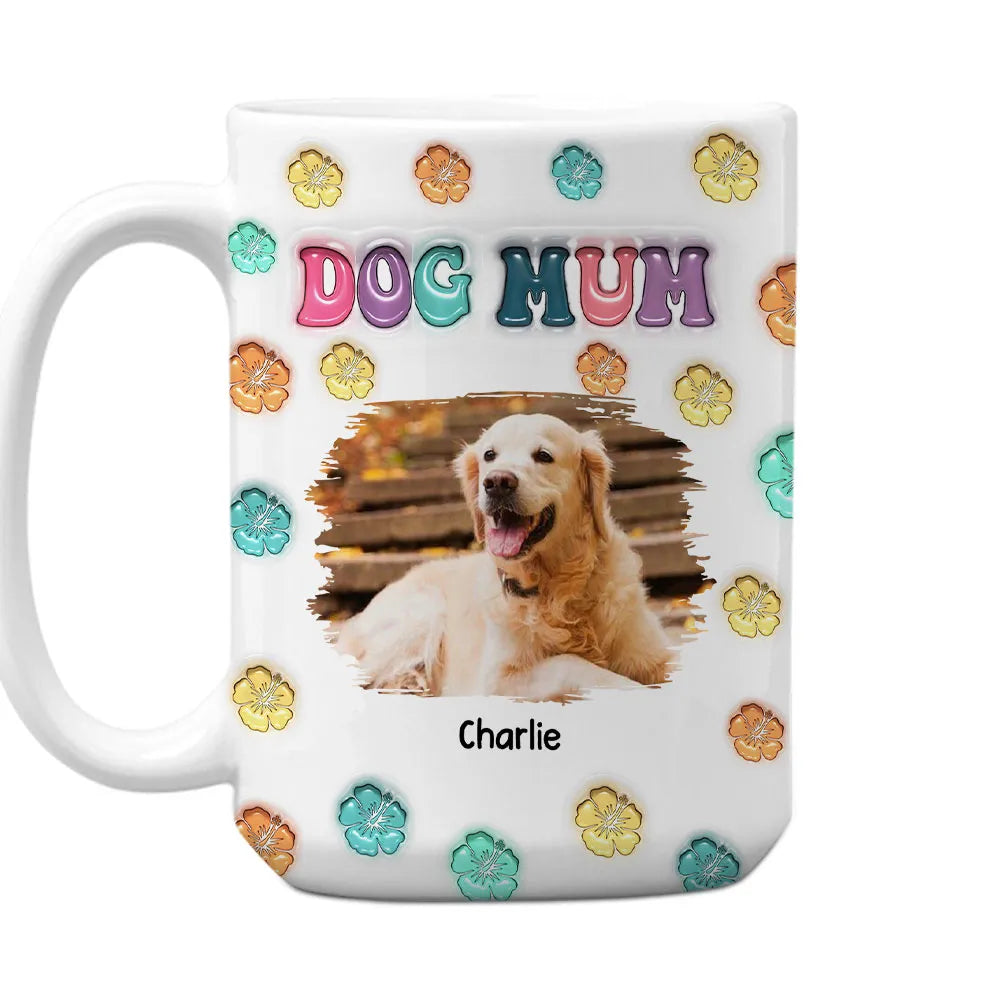 Dog Mom Summer Photo - Personalized Custom 3D Inflated Effect Mug