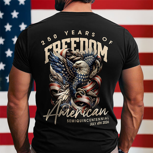 250 Years Of Freedome America Back Basic Tee