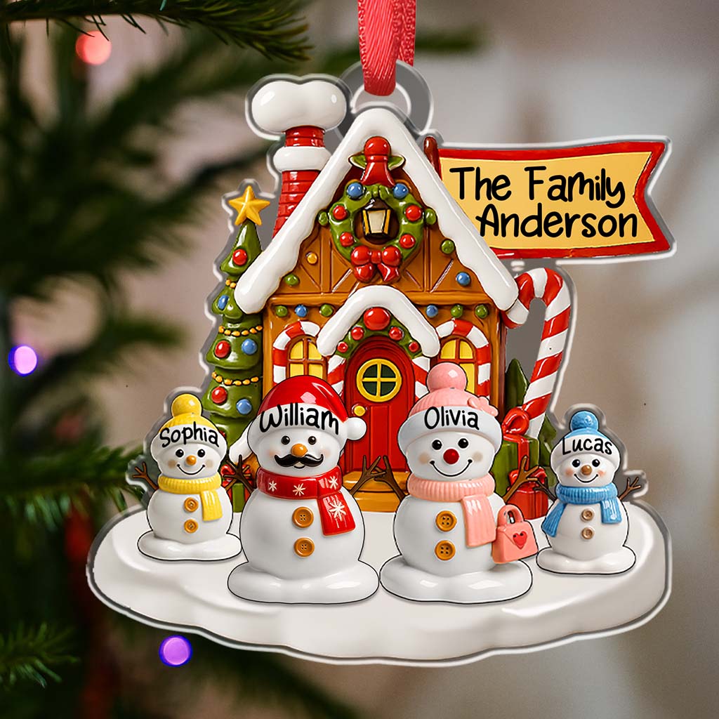Family Christmast Snowman - Personalized Family Christmas Ornament