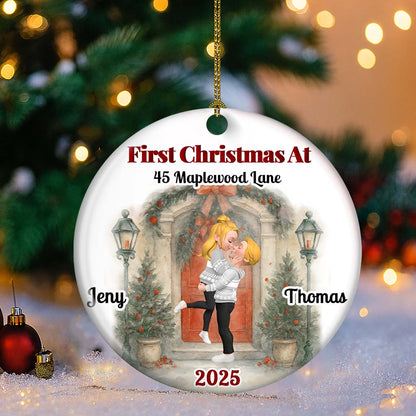 Love Shines Bright This Christmas - Personalized Custom Ceramic Ornament