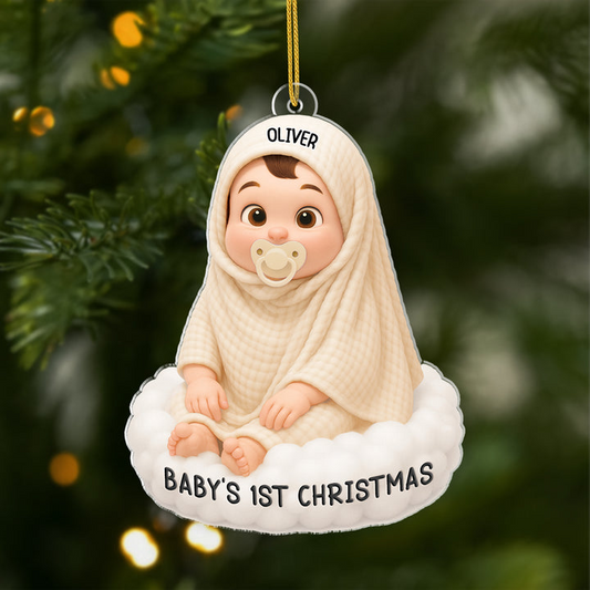 [3D Printing Effect] Personalised Acrylic Baby's First Christmas Ornaments for Newborns