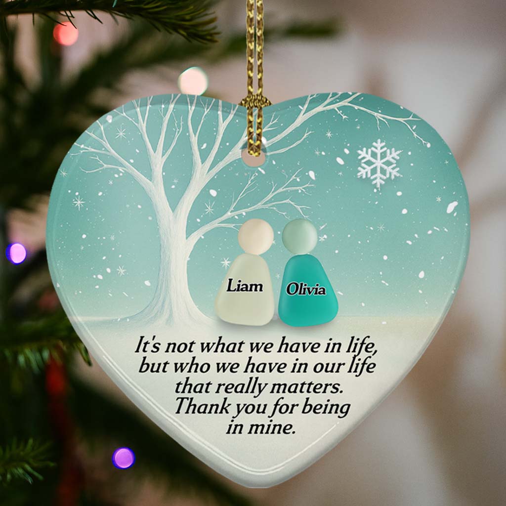 Personalized Heart Shaped Ceramic Ornament - Custom Name