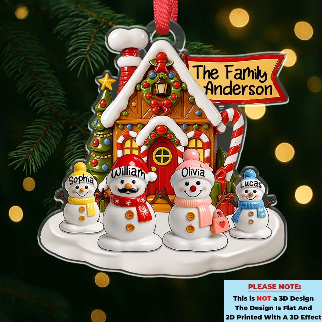 Family Christmast Snowman - Personalized Family Christmas Ornament