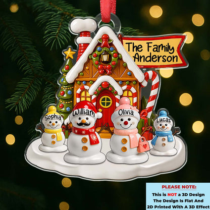 Family Christmast Snowman - Personalized Family Christmas Ornament