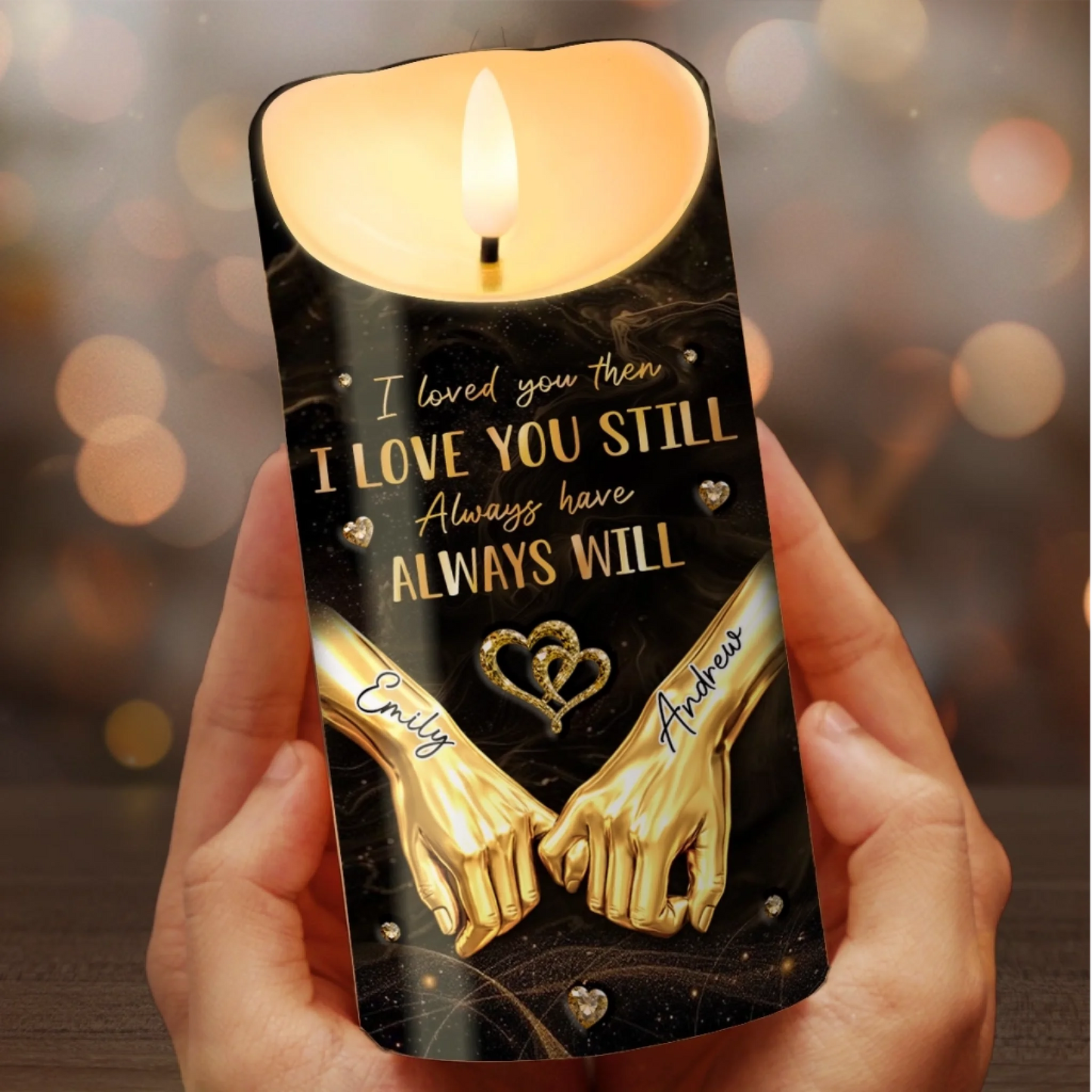 Custom LED Candle - Personalized Anniversary Wedding Gifts For Husband And Wife, Him And Her - Together We Feel At Home